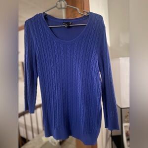 H&M Women's Royal Blue Cable Knit Sweater-NWOT